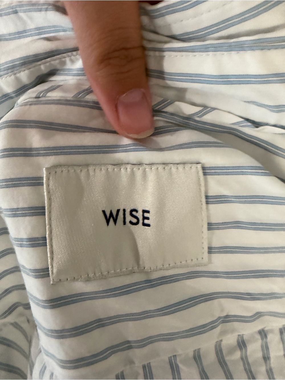 Light Blue Striped Button-Up Shirt - Unbranded - Picture 2 of 3
